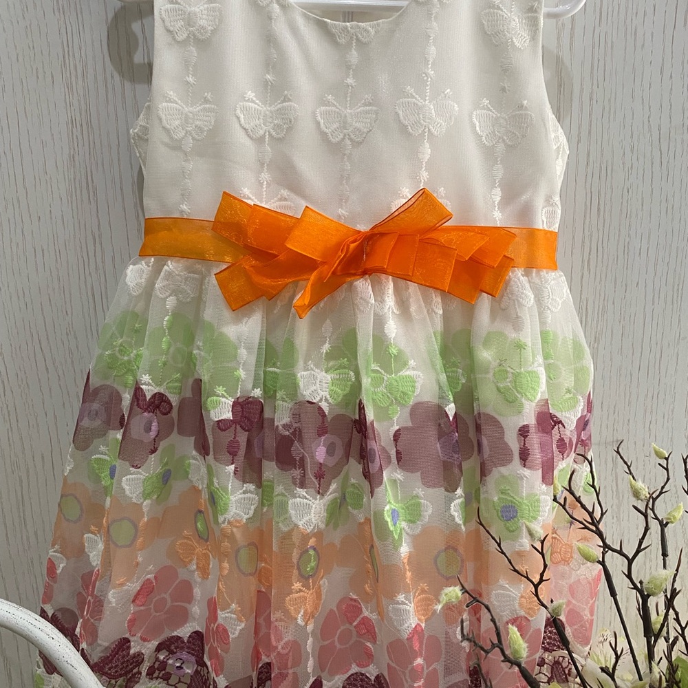 Multi-Color Flower/Butterfly Dress Size 24Months New Without Tag